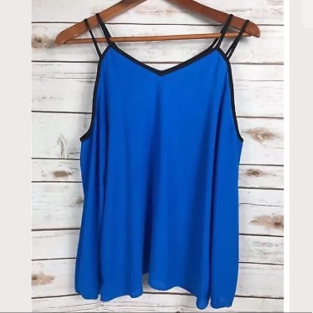 1. State Blouse Cold Shoulder Top Blue Shirt
